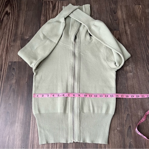 Magaschoni Sage NEW  Green Full Zip Knit Viscose Blend Cardigan Sweater - Picture 16 of 16